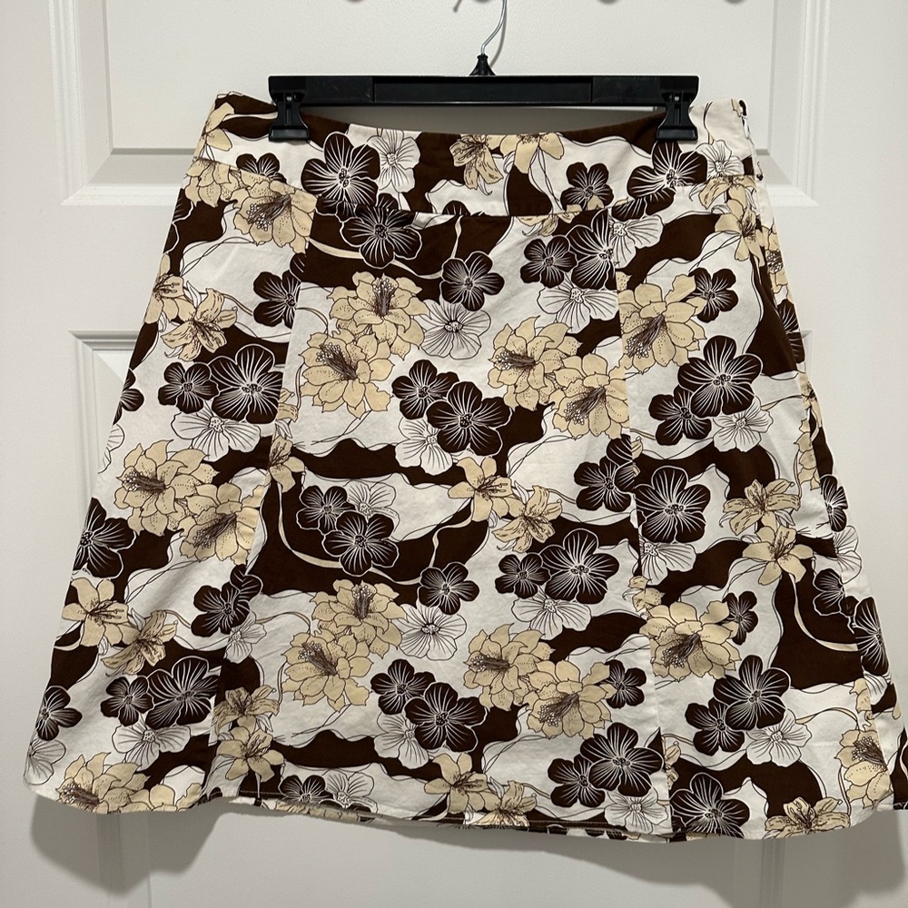 Floral Brown and Cream Skirt